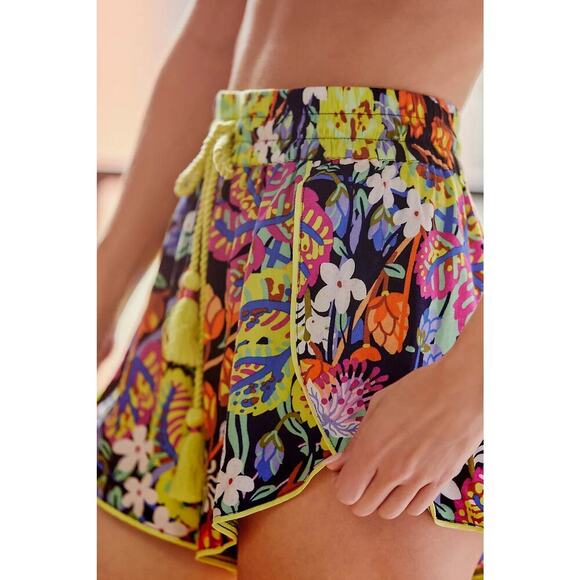 Anthropologie Other - Marcos Navarro Anthropologie Flannel Sleep Shorts Women’s XXS Tropical Tassels‎